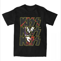 Creative KISS Band Triple  Demon T-Shirts Men Women Tees Shirt Plus Size Clothes