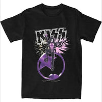 Novelty Kiss Band Starchild T-Shirts Men Women's  Tees Shirt Summer Clothes