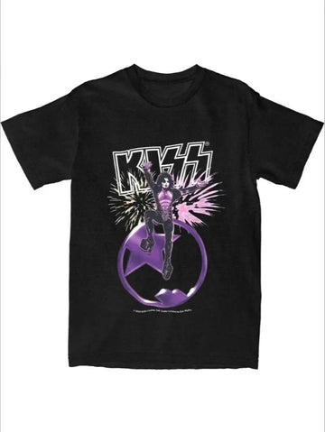 Novelty Kiss Band Starchild T-Shirts Men Women's  Tees Shirt Summer Clothes