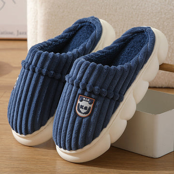 Winter Corduroy Slippers Home Bedroom Floor Plush Shoes Fashion Solid Color Non-slip Slippers For Women Men