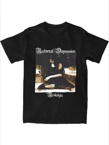 Men Women's Nocturnal Depression Black Metal Band Shirt Apparel  T-shirt Clothes Awesome Tee Shirt Summer